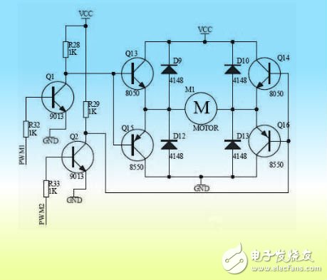 完整的晶體管H橋驅(qū)動(dòng)電路