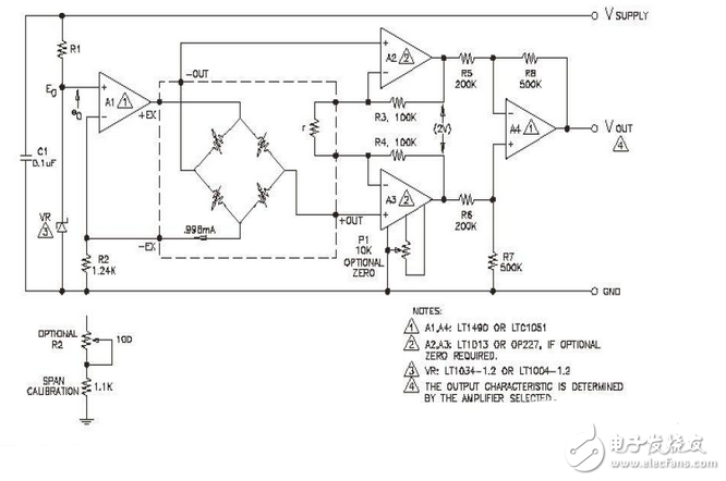 新型壓力傳感器信號調(diào)節(jié)電路設計圖
