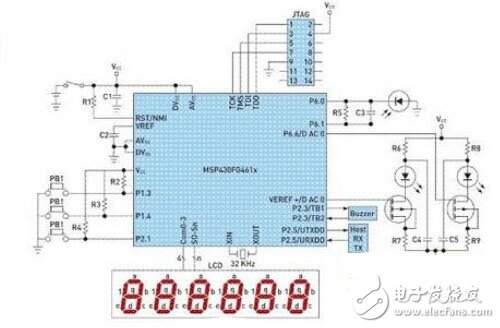 基于MSP430便攜式心率測(cè)量系統(tǒng)電路設(shè)計(jì)圖