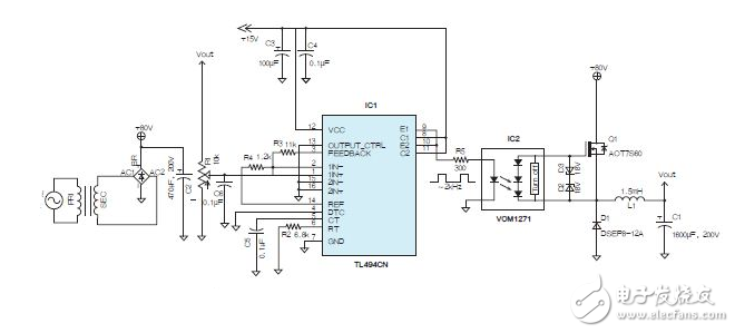 采用光電耦合器可變高壓電源電路設(shè)計