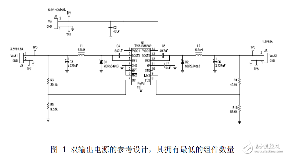 一款雙通道輸出電源電路設(shè)計