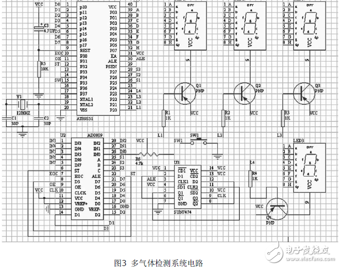 采用AT89C51多氣體檢測系統(tǒng)電路設(shè)計(jì)