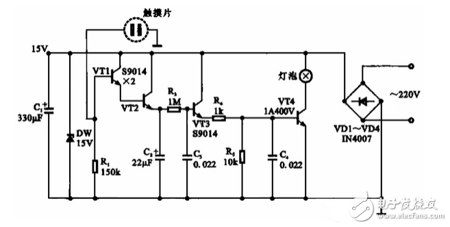 觸摸延時開關(guān)電源電路設(shè)計詳解 —電路圖天天讀（120）