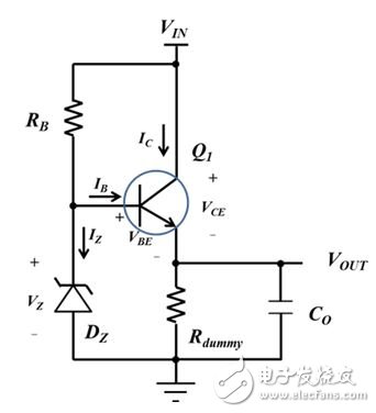 圖3：具有虛擬負載電阻器的串聯(lián)穩(wěn)壓器