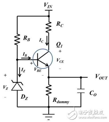 圖5：具有限流電阻器的串聯(lián)穩(wěn)壓器