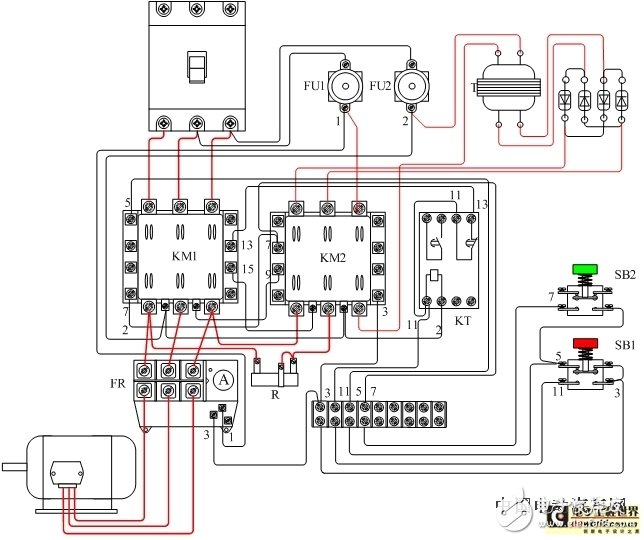 電動(dòng)機(jī)全波能耗制動(dòng)控制電路