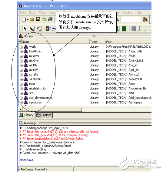 調(diào)用Modelsim SE6.5進(jìn)行仿真工作