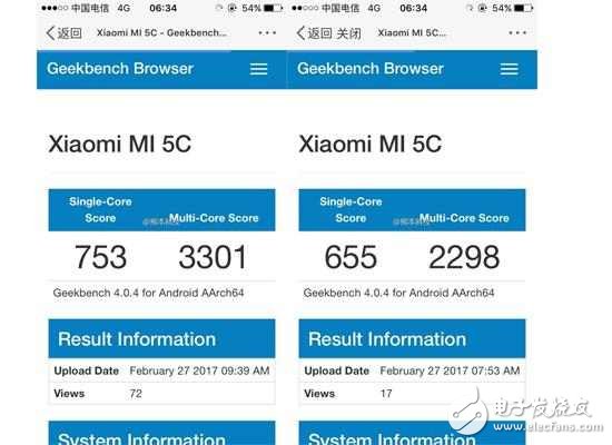 驚現(xiàn)洪荒之力？小米5c跑分出現(xiàn)：八核設(shè)計+首發(fā)松果處理器