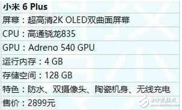 小米6標(biāo)準(zhǔn)版、小米6高配版、小米6Plus、小米6Plus頂配版四款齊發(fā)！小米6防水，支持無線充電？