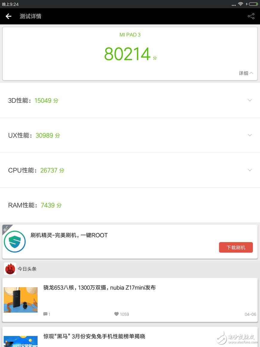 小米平板3怎么樣？實(shí)測小米平板3跑分，性能不錯