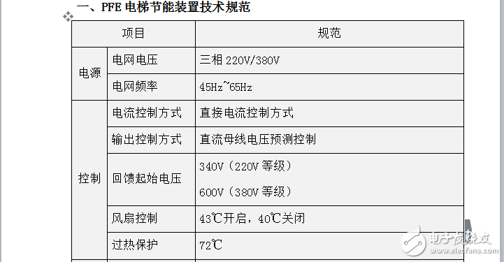 PFE電梯節(jié)能裝置技術(shù)規(guī)范和技術(shù)優(yōu)勢