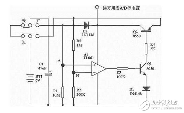今天用萬(wàn)用表的時(shí)候，突然很奇怪，為什么過了一段時(shí)間不使用后它就“自我了結(jié)”了呢？怎么實(shí)現(xiàn)的呢？實(shí)驗(yàn)室的福祿克表，蠻貴，不敢擅自拆開，所以就網(wǎng)上查詢資料，呵呵，這一查，好玩了。發(fā)現(xiàn)了各種軟關(guān)機(jī)電路，就是單片機(jī)工作一會(huì)后，自動(dòng)關(guān)機(jī)了。好靈性和智能哦。