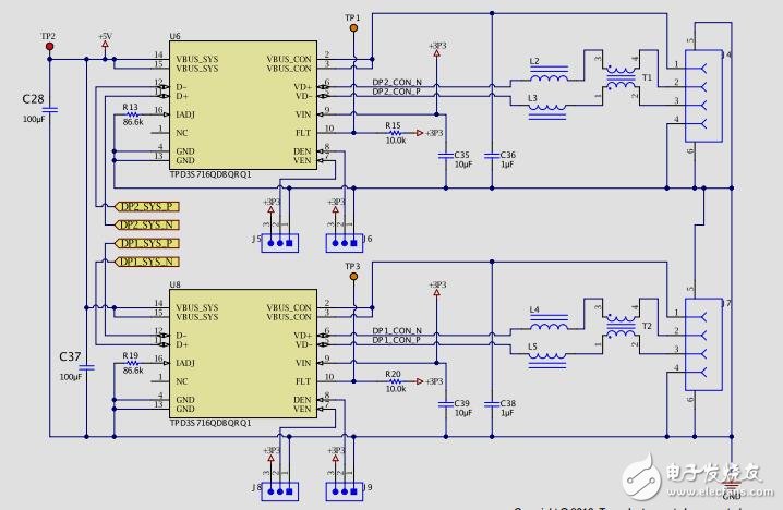 tida-00887：汽車雙2.4端口USB集線器，短電池保護(hù)的參考設(shè)計(jì)