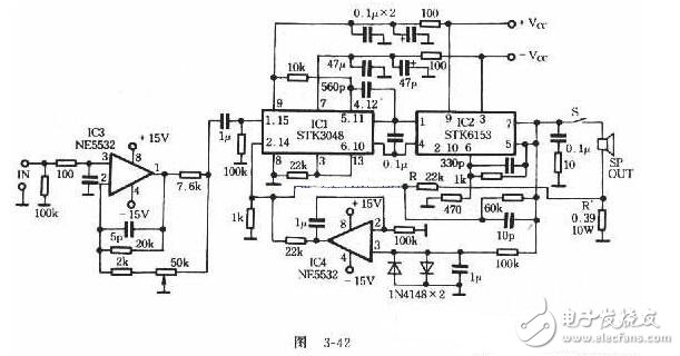 uPC1225H是NEC推出的50W音響驅(qū)動電路，芯片內(nèi)部設(shè)置有完善的保護環(huán)節(jié)，外圍電路雖然略微復(fù)雜了一些，但uPC1225H的輸出電壓偏差只有±5mV，極寬的功率頻帶與極高的轉(zhuǎn)換速率使之比LM3886等集成功放的音色溫暖，柔和且更加耐聽。
