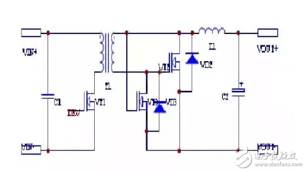 開關(guān)電源的損耗主要由3部分組成：功率開關(guān)管的損耗，高頻變壓器的損耗，輸出端整流管的損耗。在低電壓、大電流輸出的情況下，整流二極管的導通壓降較高，輸出端整流管的損耗尤為突出?？旎謴投O管（FRD）或超快恢復二極管（SRD）可達1.0～1.2V，即使采用低壓降的肖特基二極管（SBD），也會產(chǎn)生大約0.6V的壓降，這就導致整流損耗增大，電源效率降低。