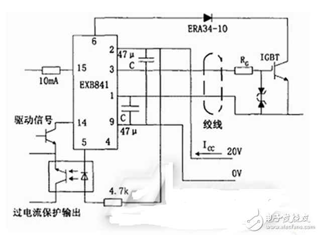 M57959L/M57962L厚膜驅動電路采用雙電源（+15V，-10V）供電，輸出負偏壓為-10V，輸入輸出電平與TTL電平兼容，配有短路/過載保護和封閉性短路保護功能，同時具有延時保護特性。其分別適合于驅動1200V/100A、600V/200A和1200V/400A、600V/600A及其以下的IGBT.M57959L/M57962L在驅動中小功率的IGBT時，驅動效果和各項性能表現優(yōu)良，但當其工作在高頻下時，其脈沖前后沿變的較差，即信號的最大傳輸寬度受到限制。且厚膜內部采用印刷電路板設計，散熱不是很好，容易因過熱造成內部器件的燒毀。