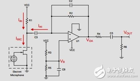 單電源，駐極體麥克風(fēng)前置放大器參考設(shè)計(jì)