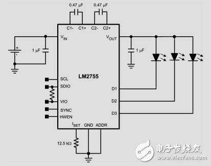 LM2755電荷泵與I2C接口兼容SMD、LED控制器