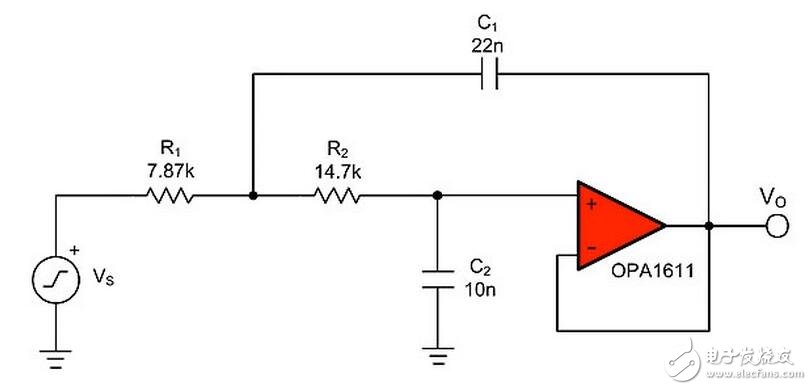 有源濾波器電路、用于數(shù)據(jù)轉(zhuǎn)換的去頻迭濾波器以及放大器中的反饋電容均為高介電常數(shù)MLCC可能會帶來失真的電路。為了說明這一效應(yīng)，設(shè)計人員采用TI的FilterPro軟件設(shè)計了一款使用Sallen-Key拓?fù)涞?kHz巴特沃茲有源低通濾波器。有源濾波器就是一種電容失真降低整個電路性能的常見應(yīng)用。