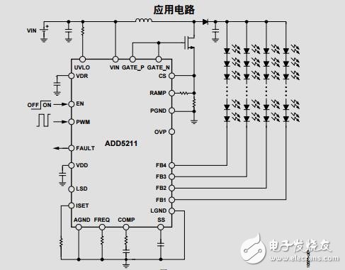 適合LCD背光應(yīng)用的4串白光LED驅(qū)動器