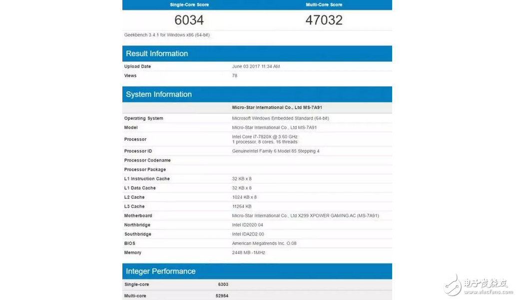 英特爾Skylake X處理器現(xiàn)身跑分庫：對(duì)比AMD Ryzen處理器結(jié)果有點(diǎn)