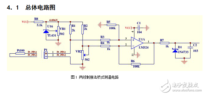 Pt100熱電阻的測溫電路設(shè)計