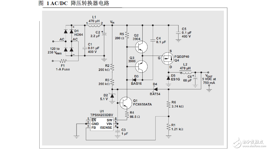 不帶變壓器的低成本、非隔離式AC/DC降壓轉(zhuǎn)換器