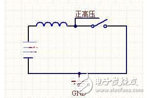 下面是正壓發(fā)生器，你不停地扳動開關，從輸入處可以得到無窮高的正電壓。電壓到底升到多高，取決于你在二極管的另一端接了什么東西讓電流有處可去。如果什么也不接，電流就無處可去，于是電壓會升到足夠高，將開關擊穿，能量以熱的形式消耗掉。