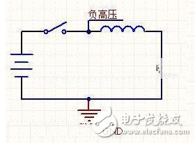 下面是正壓發(fā)生器，你不停地扳動開關，從輸入處可以得到無窮高的正電壓。電壓到底升到多高，取決于你在二極管的另一端接了什么東西讓電流有處可去。如果什么也不接，電流就無處可去，于是電壓會升到足夠高，將開關擊穿，能量以熱的形式消耗掉。