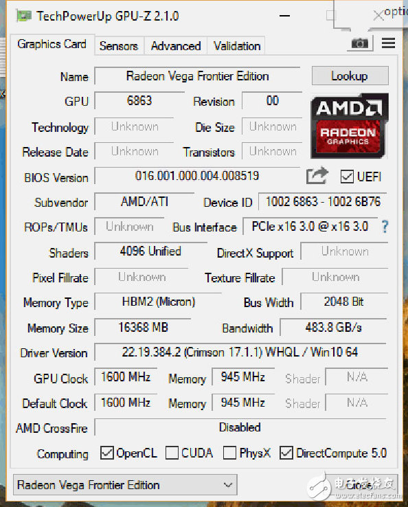 AMD旗艦卡Radeon Vega Frontier專業(yè)卡首發(fā)跑分：跑不過(guò)GTX1080