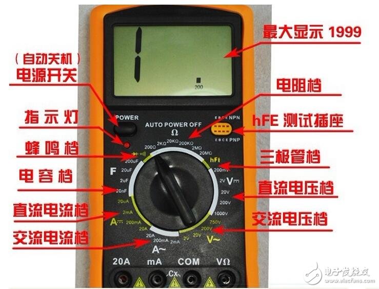 數(shù)字萬(wàn)用表使用方法及測(cè)試電流、電容、二極管的方法解析