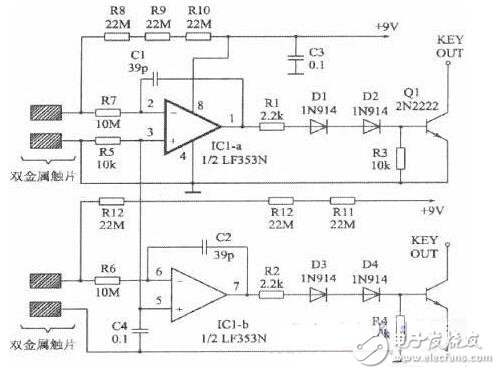 簡易觸摸開關(guān)電路圖大全（可控硅/電阻橋/單金屬片觸摸開關(guān)電路）