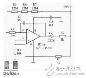 簡易觸摸開關(guān)電路圖大全（可控硅/電阻橋/單金屬片觸摸開關(guān)電路）