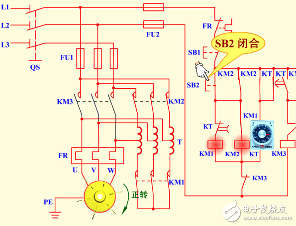 自耦變壓器降壓?jiǎn)?dòng)控制電路組成及工作原理