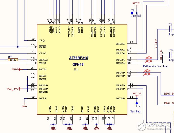 基于ATREB215-XPRO的AT86RF215射頻收發(fā)器設(shè)計圖紙