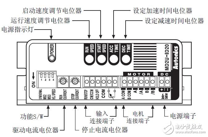 MD2U系列步進(jìn)電機(jī)驅(qū)動(dòng)器的原理圖