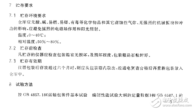 SJT 10463-93電子測量儀器包裝、標志、貯存要求