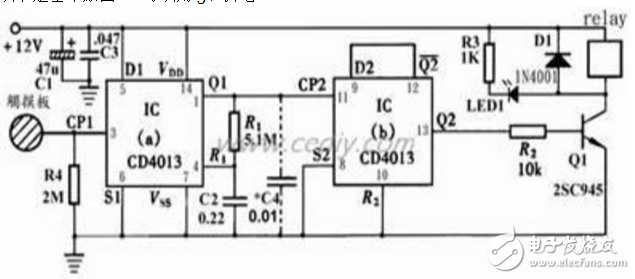 cd4013開關(guān)應(yīng)用電路圖匯總（電源/開關(guān)/觸摸開關(guān)/防抖動(dòng)/定時(shí)器）