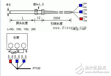 pt100溫度傳感器工作原理，pt100傳感器接線圖