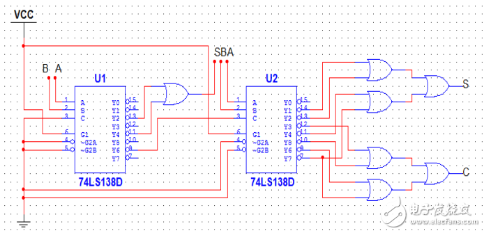 用74ls138設(shè)計全加器