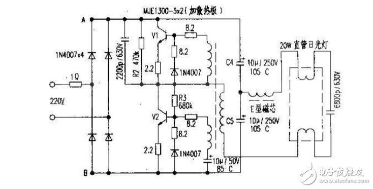 九款最簡(jiǎn)單的電子鎮(zhèn)流器電路圖原理圖分析