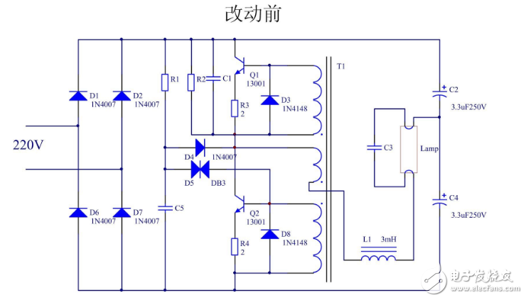 電子鎮(zhèn)流器改led電路