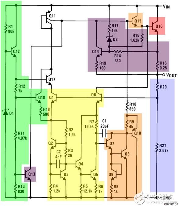 LM7805電壓調節(jié)器的工作原理