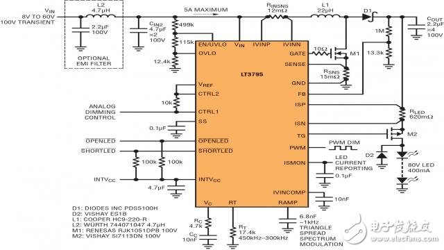 汽車(chē)最新的大電流LED應(yīng)用需要堅(jiān)固和低噪聲LED驅(qū)動(dòng)器