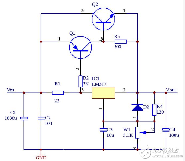lm317應(yīng)用電路圖匯總（集成電路、擴(kuò)流電路、穩(wěn)壓電路）