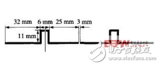 圖2　RFID 標(biāo)簽天線尺寸圖
