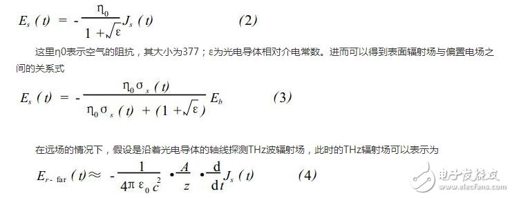 光電導(dǎo)天線產(chǎn)生太赫茲波的微觀機(jī)制理論分析和計算