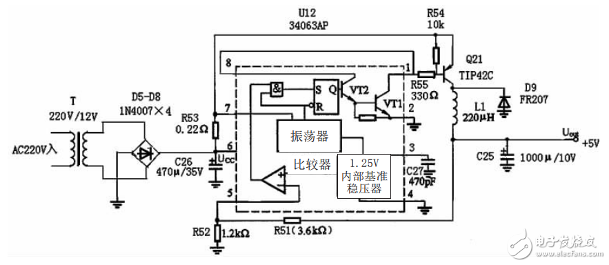 MC34063AP開關(guān)電源原理及檢修