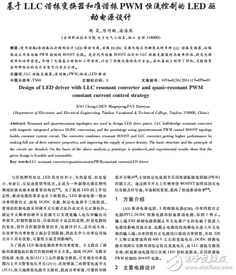 基于LLC諧振的多路輸出LED路燈恒流驅(qū)動電路
