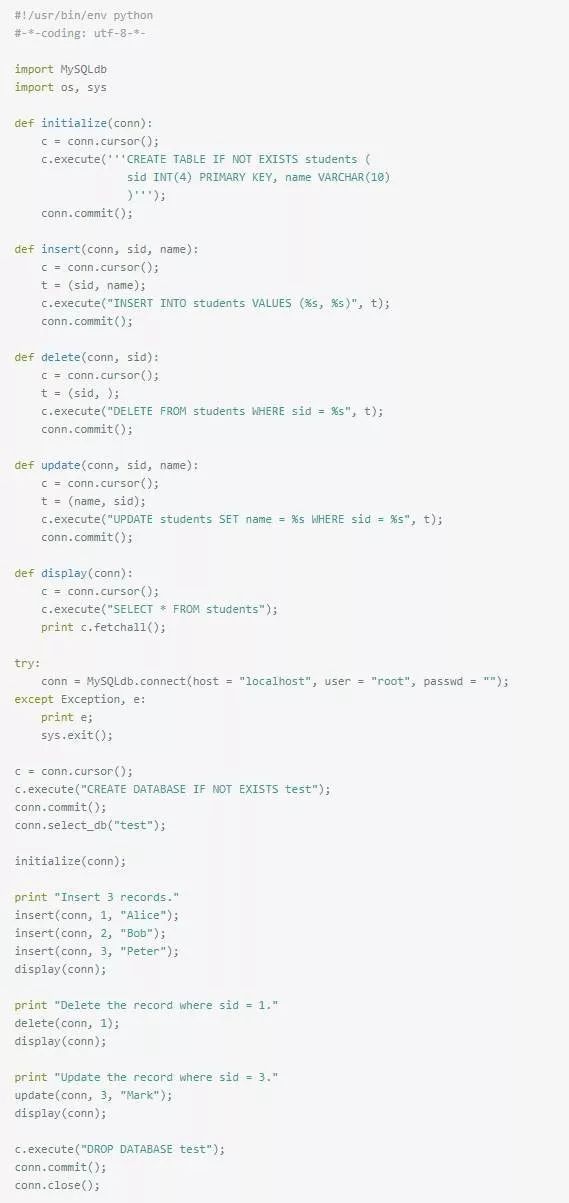 用Python操作數(shù)據(jù)庫的最詳細示例